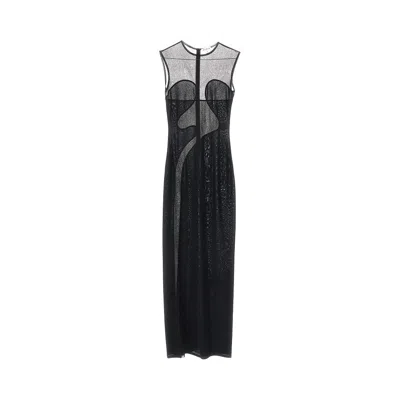 Alaïa Ulded Knitted Dress In Black