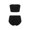 Alaïa Strapless Bandeau Top And High-waisted Bottoms Set In Black