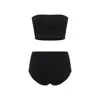 Alaïa Strapless Bandeau Top And High-waisted Bottoms Set In Black
