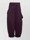 Alaïa Utility Trousers With Side Pockets And Cuffs In Burgundy