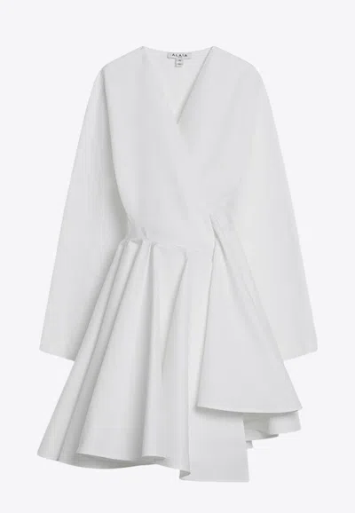 Alaïa V-neck Asymmetric Mini Dress