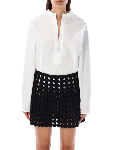 Alaïa White V-neck Body Shirt For Women