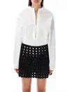 Alaïa White V-neck Body Shirt For Women In White