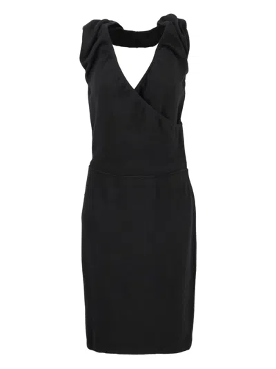 Pre-owned Alaïa V-neck Midi Dress