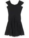 Alaïa V-neck Midweight Knit Wool Mini Dress Clothing In Grey