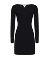 Shop Alaïa V-neck Ribbed Minidress In Black