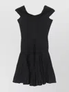 Alaïa V-neck Midweight Knit Wool Mini Dress Clothing In Black