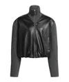 Alaïa Light Gray Wool Varsity Jacket In Black