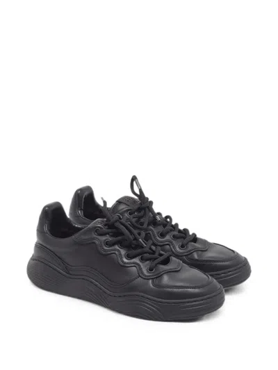 Pre-owned Alaïa Veau Wave Low-top Sneakers In Black