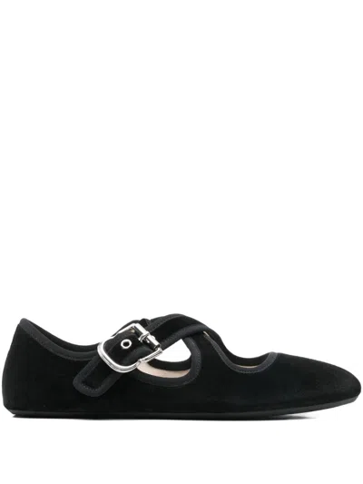 Alaïa Velvet Ballet Flats In Black