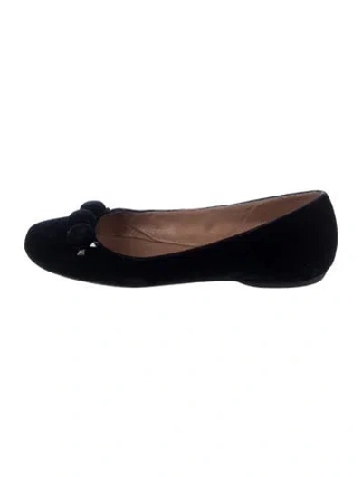 Pre-owned Alaïa Velvet Ballet Flats In Black/blue