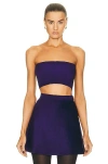 Alaïa Velvet Bandeau Top In Indigo