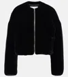 Alaïa Velvet Bomber Jacket In Pink
