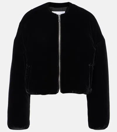 Alaïa Velvet Bomber Jacket In Pink