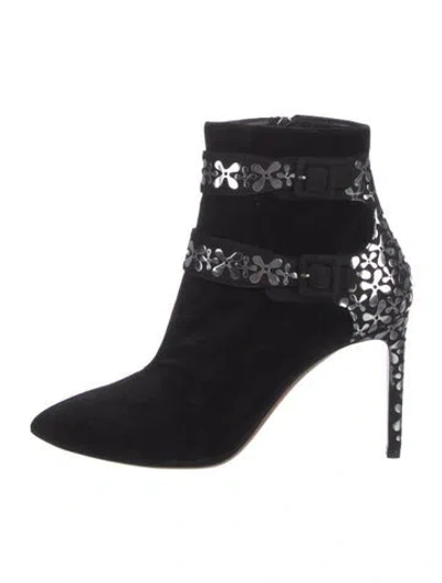 Pre-owned Alaïa Velvet Boots In Black