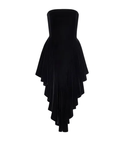Alaïa Velvet Bustier Triangle Midi Dress In Black