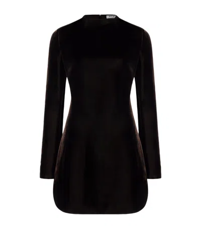 Alaïa Velvet Cinched Mini Dress In Black