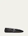 Alaïa Alaia Women Ballet Flats Mesh Ballerinas With Patent Leather Profiles In Black
