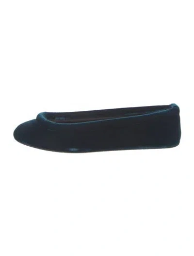 Pre-owned Alaïa Velvet Flats In Blue