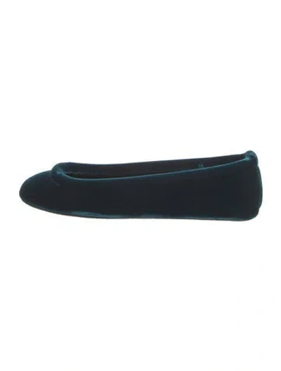 Pre-owned Alaïa Velvet Flats In Blue