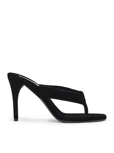ALAÏA VELVET HEEL FLIP-FLOPS MULE
