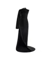 Alaïa Velvet Asymmetric Gown In Black