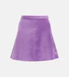Alaïa Velvet Miniskirt In Purple