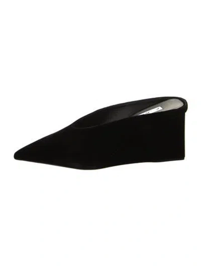 Pre-owned Alaïa Velvet Mules In Black