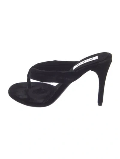 Pre-owned Alaïa Velvet Sandals In Blue
