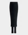 Alaïa Fluid Jersey Skirt Pants In Noir Alaia