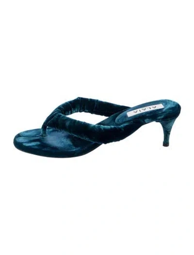 Pre-owned Alaïa Velvet Slides In Blue