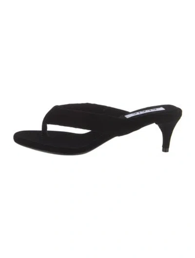 Pre-owned Alaïa Velvet Slides W/ Tags In Black