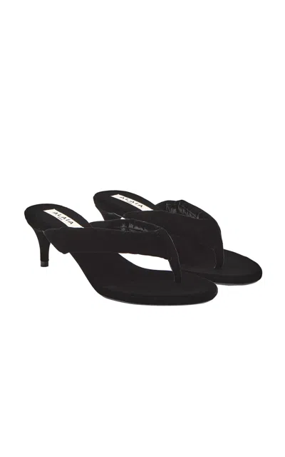 Alaïa Velvet Thong Sandals In Black