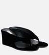 Alaïa Thong Mules With Wedge In Black Velvet In Black