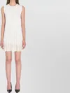 Alaïa Vertical Stripe Sleeveless Knit Dress In White