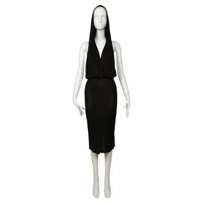Pre-owned Alaïa Very Rare 1984 Azzedine Alaia Iconic Hooded Jersey Dress In Gray