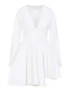 Alaïa Womens Spiral-belt Pleated Cotton-poplin Mini Dress Blanc In White