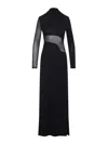 Alaïa Sheer Bodice High-neck Dress In Black