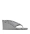 Alaïa Cube Checkered Wedge Sandals In Black