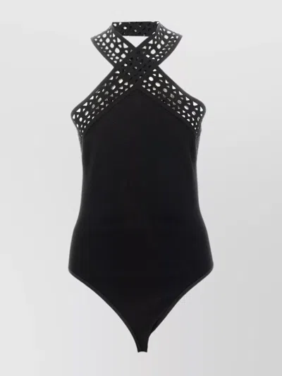 Alaïa Vienna Cut-out Detail Bodysuit In Black