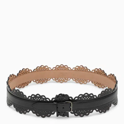 Alaïa Vienne Black Perforated Leather Belt