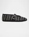 Alaïa Leather Ballet Flats In Noir