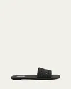 Alaïa Vienne Cutout Flat Slide Sandals In Noir