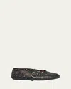 Alaïa Alaia Laser-cut Vienne Ballet Flats In Black Leather In Black