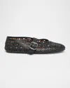Alaïa Alaia Laser-cut Vienne Ballet Flats In Black Leather In Black