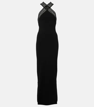 Alaïa Vienne Halterneck Gown In Schwarz