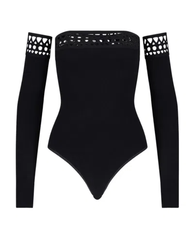 Alaïa Vienne Hollowed-out Detail Jumpsuit In Black