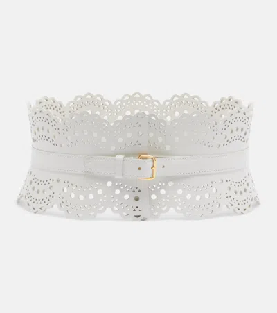 Alaïa Vienne Leather Belt In White