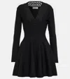 Alaïa V-neck Minidress In Black
