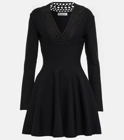 Alaïa V-neck Minidress In Black